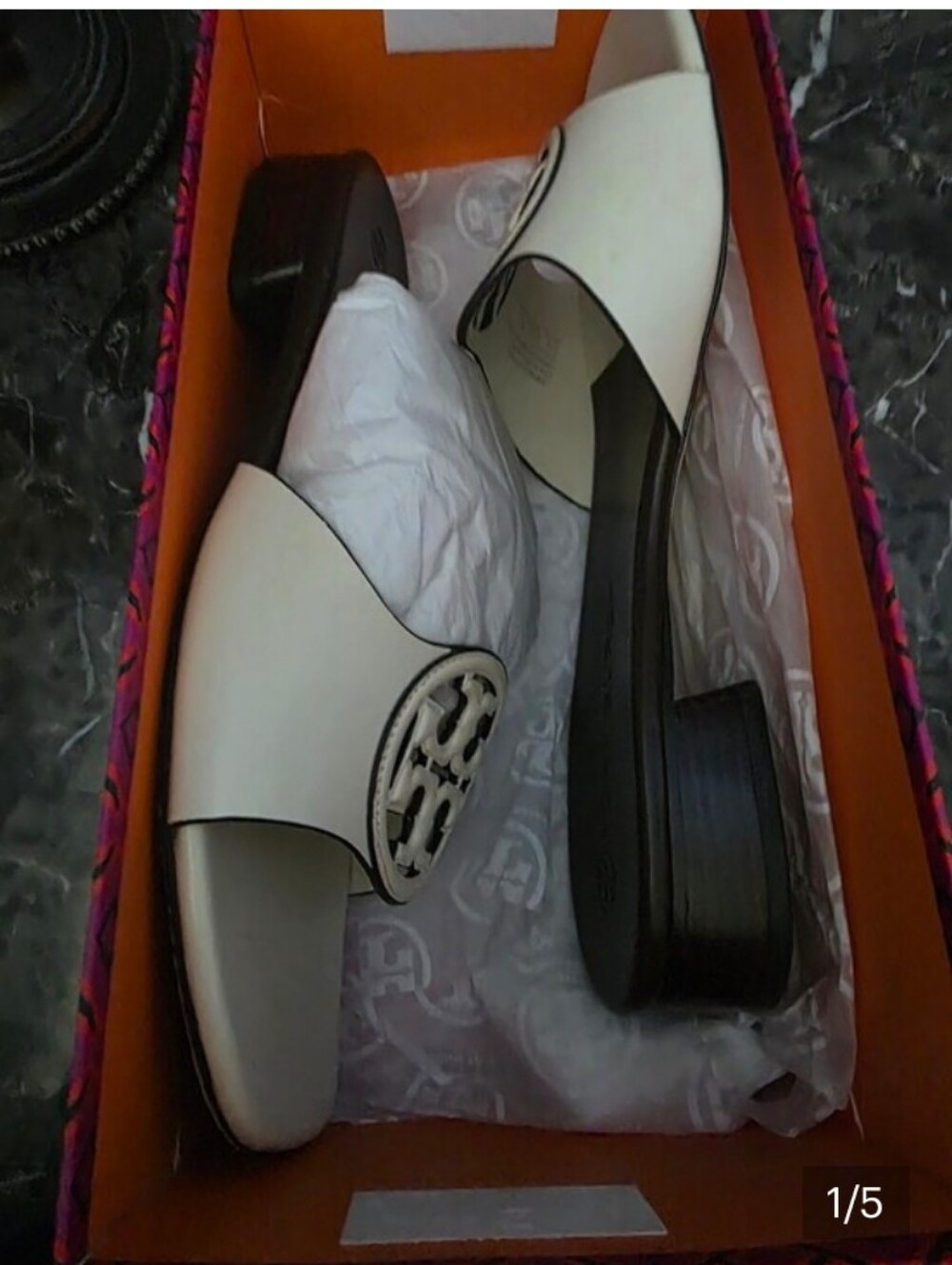 Tory Burch Bombe Miller Slides Like New!